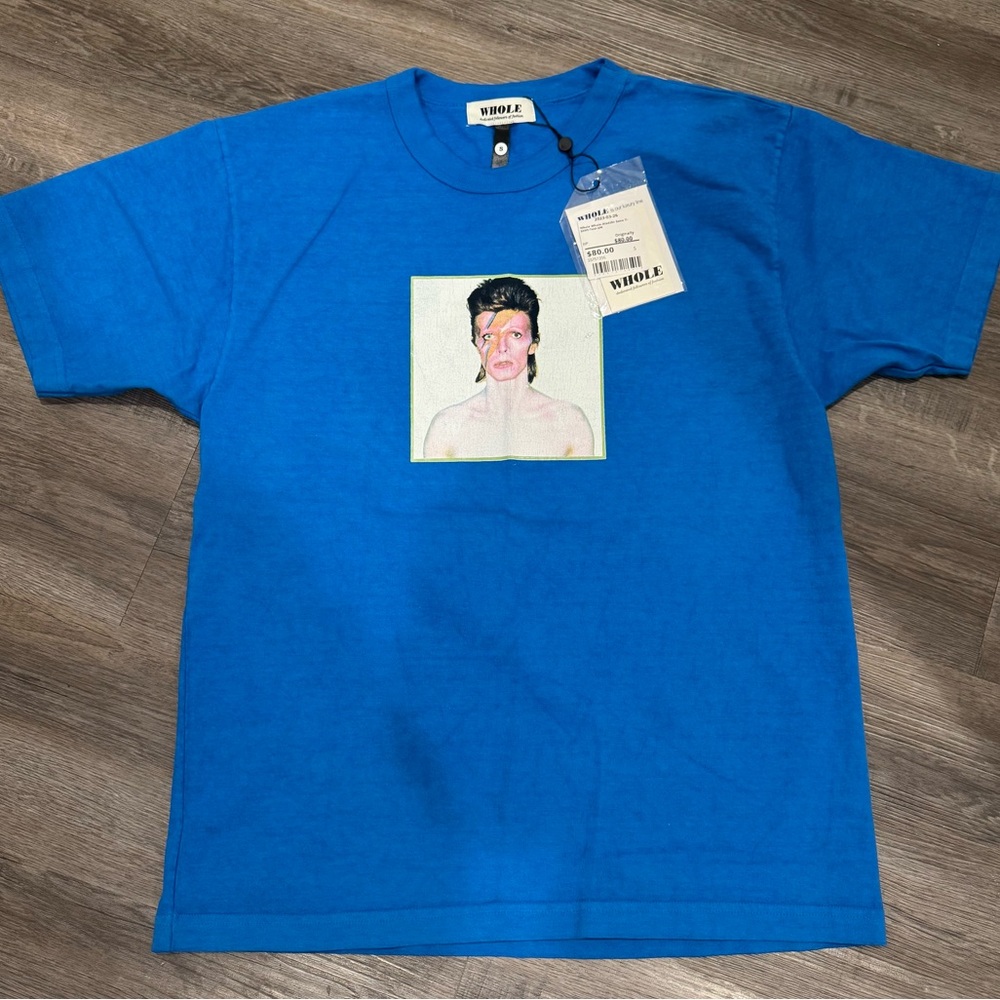 WHOLE Drink This Milk Aladdin Sane T Shirt in Teal David Bowie Graphic Tee